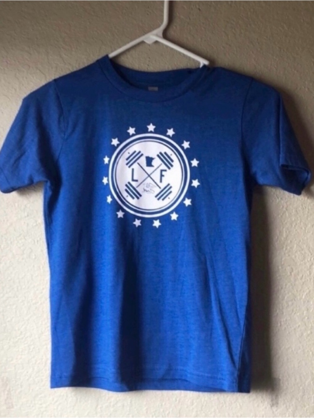 Next Level Apparel Shirt Boys Blue Short Sleeve Graphic Tee Shirt Top Medium 8
